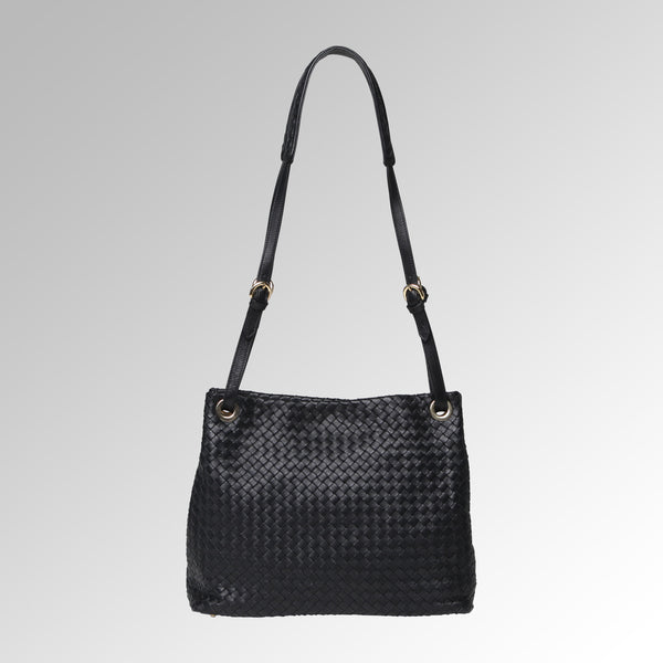 WOVEN NAPPA SHOULDER TOTE