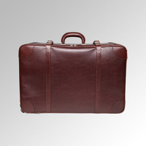 VINTAGE LEATHER 31" WHEELED PACKING CASE