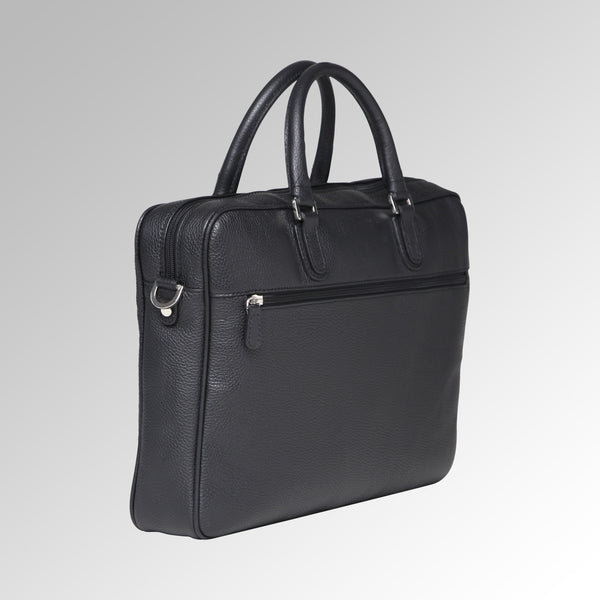 GRAIN LEATHER ZIPPER BRIEF