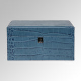 ALLIGATOR CALF LEATHER TWO TRAY JEWELRY BOX