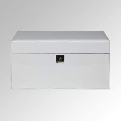 PATENT LEATHER TWO TRAY JEWELRY BOX